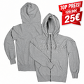 THE ROKKER Zip-Hoodie | Damen | Grau