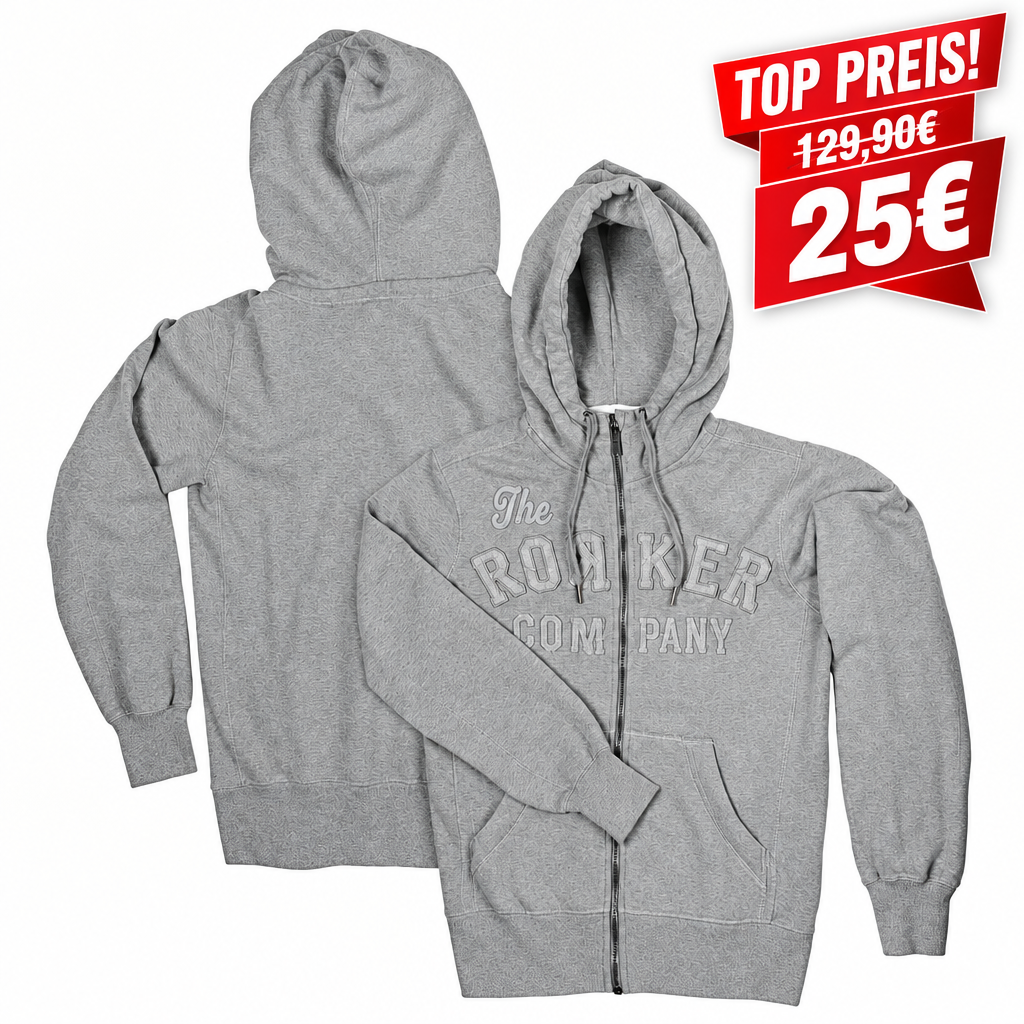 THE ROKKER Zip-Hoodie | Herren | Grau