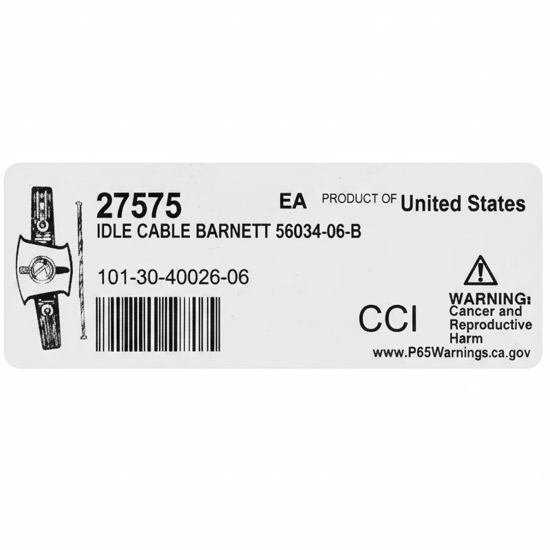 Barnett Black Vinyl Idle Cable 90° 34,5'' (+6'') - 27575