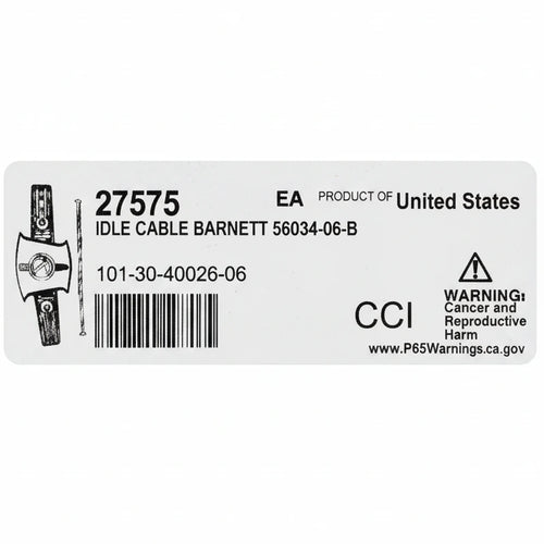 Barnett Black Vinyl Idle Cable 90° 34,5'' (+6'') - 27575