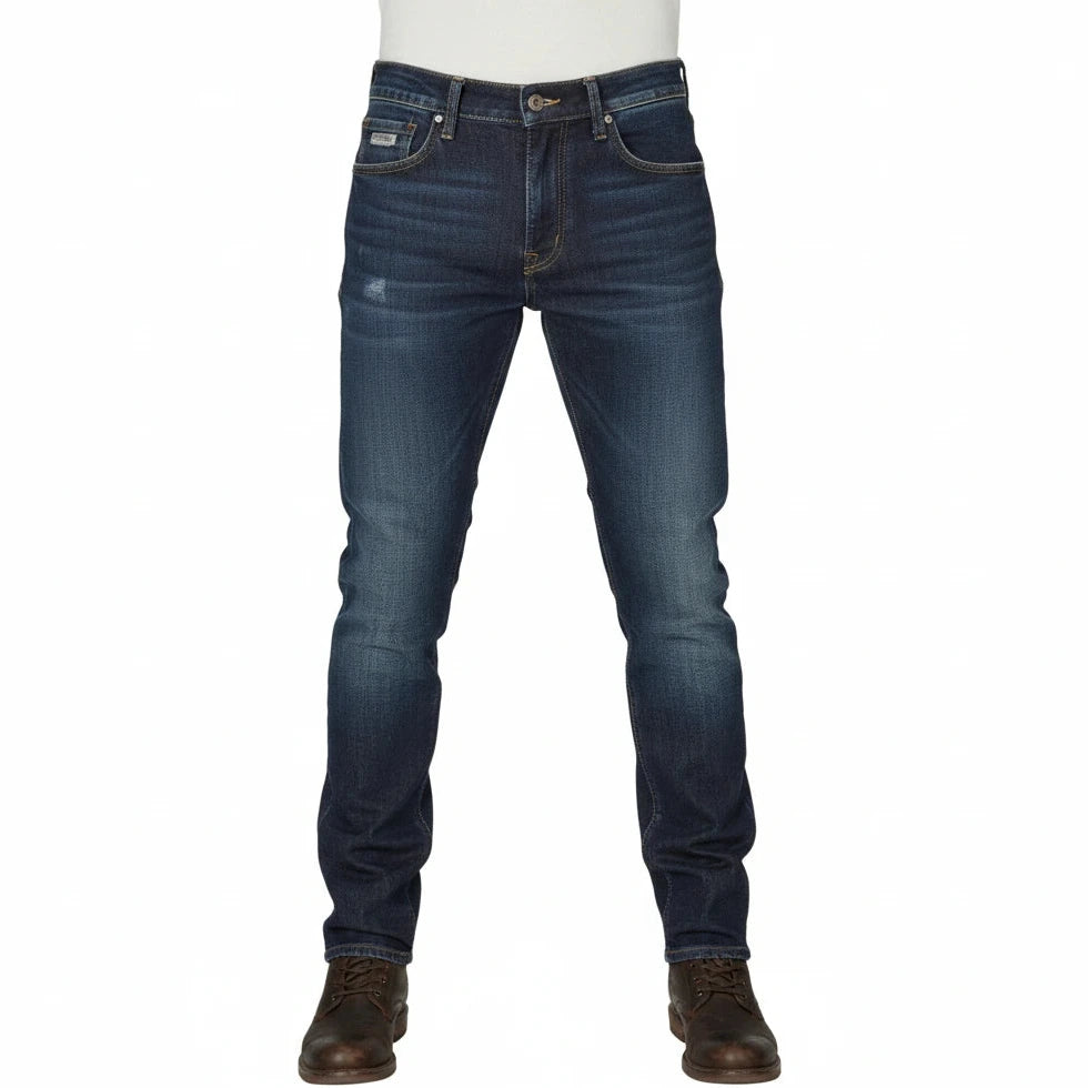 THE ROKKER Rokkertech Motorrad/Bikers Jeans "Slim Straight Blue" Herren