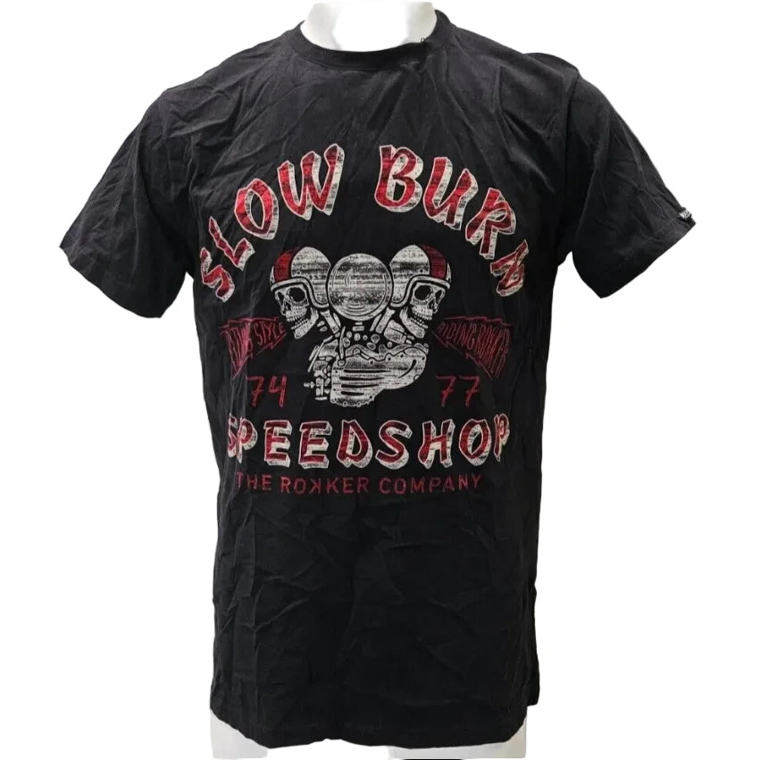 THE ROKKER "Slow Burn" T-Shirt BLACK/SCHWARZ - S